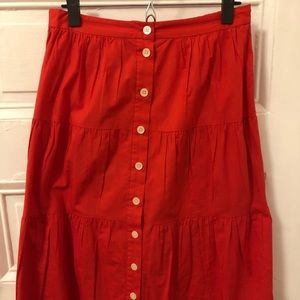 Madewell Red Tiered Skirt